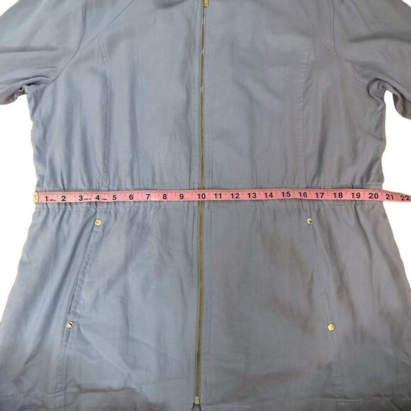 Ellen Tracy ~ Light Blue Linen Jacket ~ zipped Front closure ~ size XLARGE - Picture 11 of 12